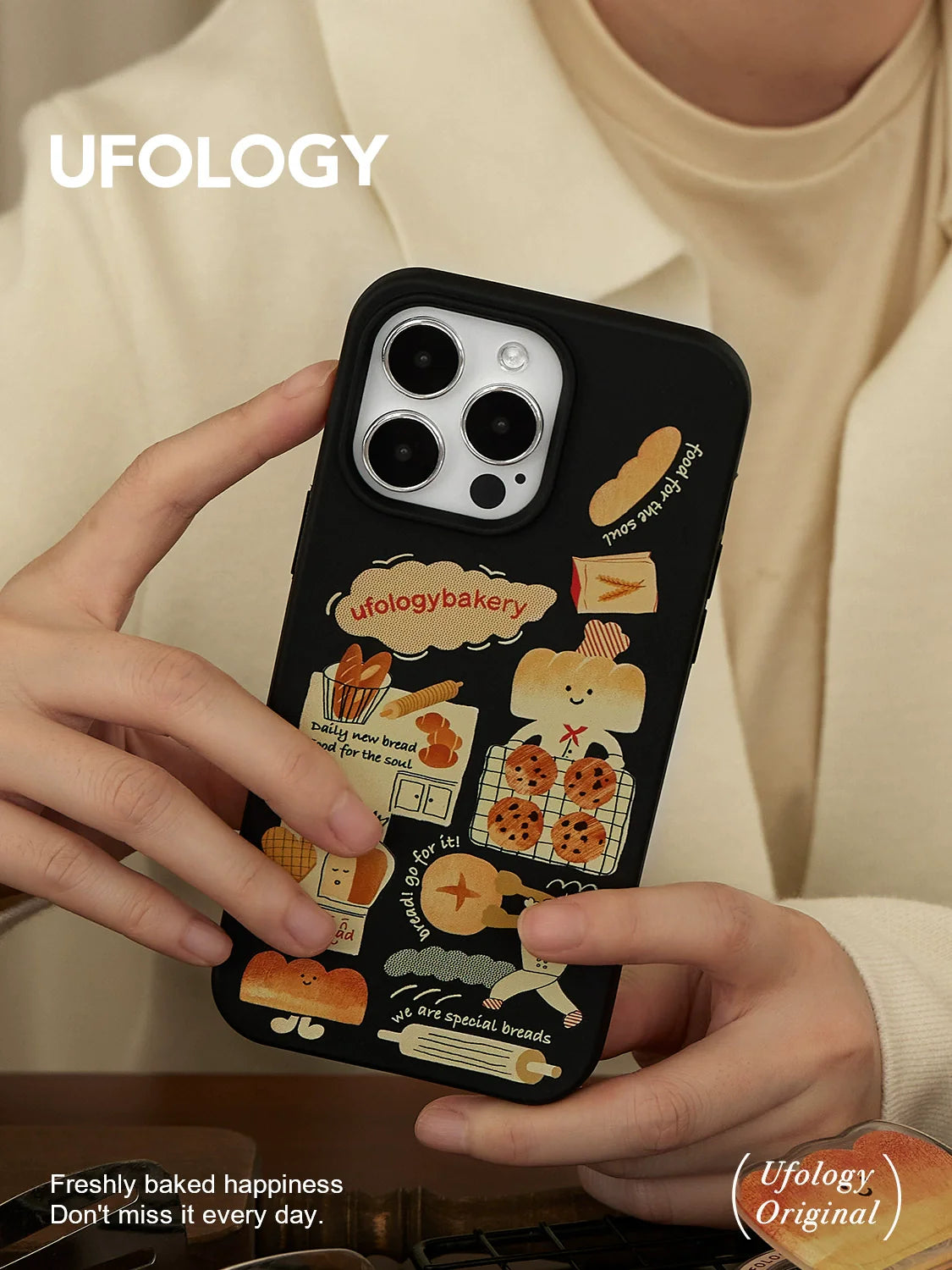 Casezly Magnetic Degradable Case iPhone 15 Pro 14 Pro Max 13 Cute Bread