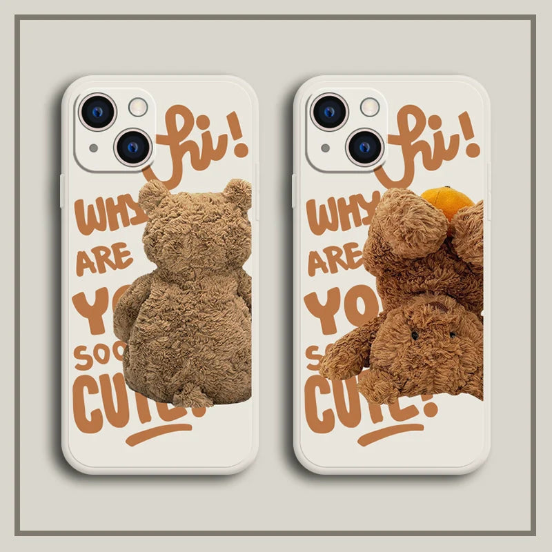 Casezly Funny Barcelona Bear iPhone 14 Pro Max Case iPhone 13 Couple