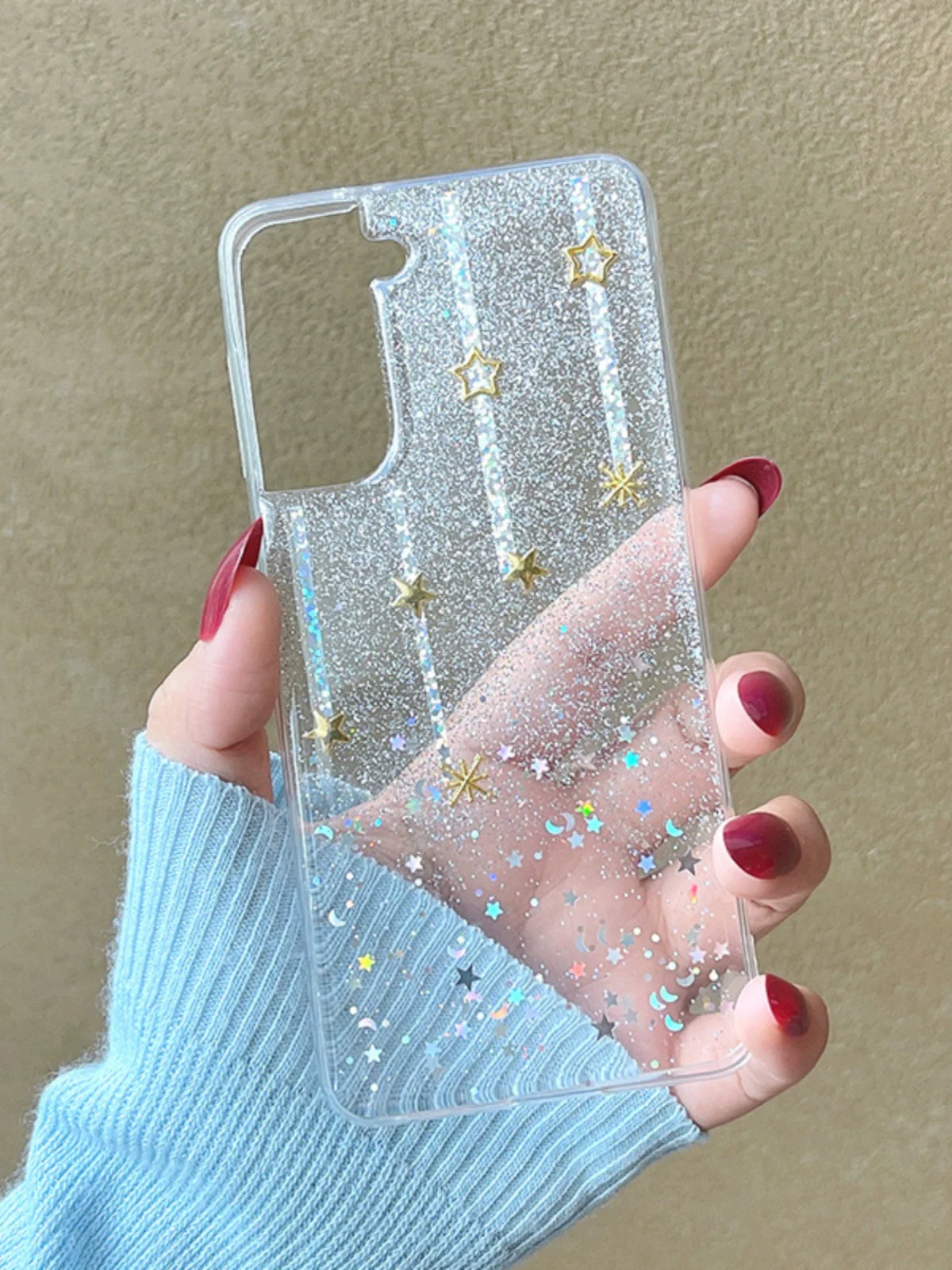 Casezly Dreamy Glitter Star Samsung S23 Ultra Case – Anti-Drop