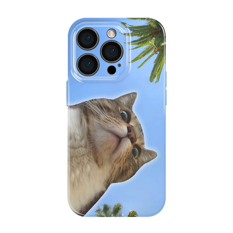 Casezly Funny Coconut Cat Film Case for iPhone 14, 13 Pro Max