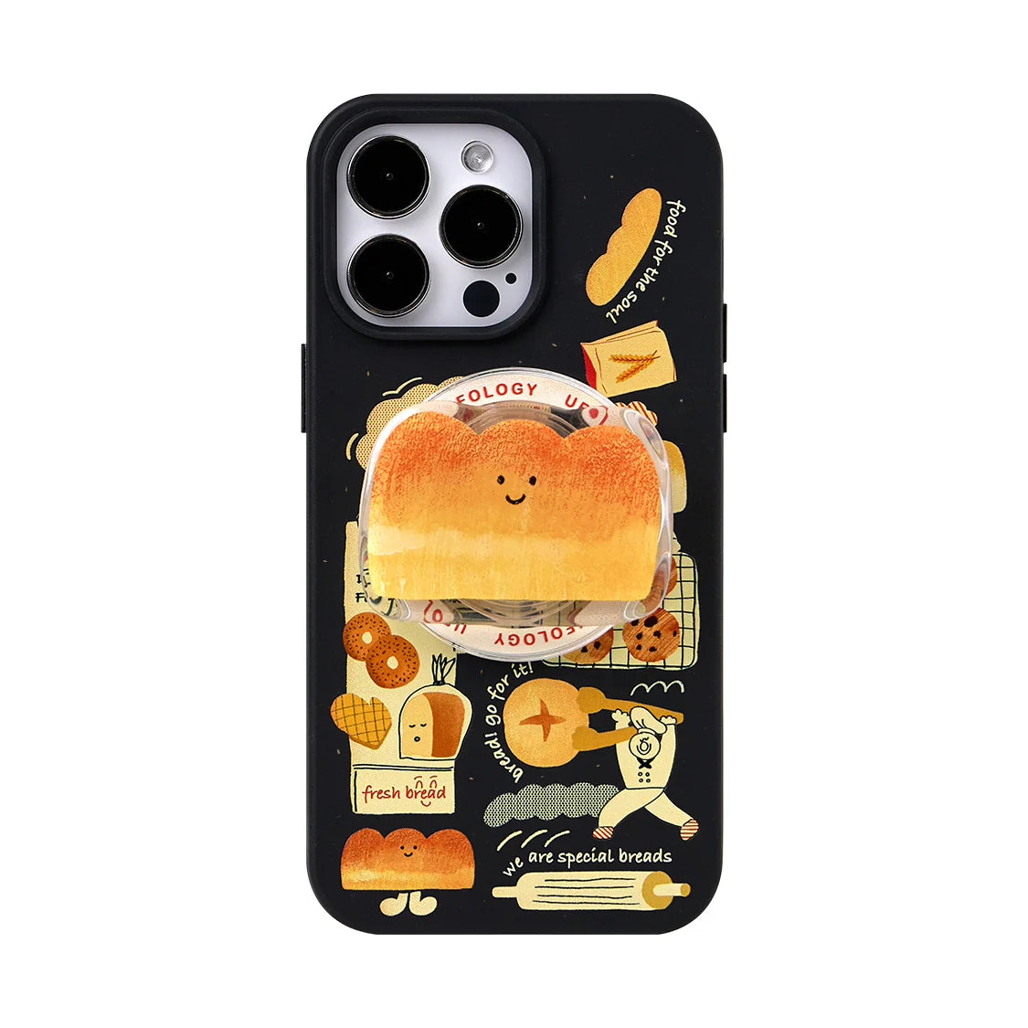 Casezly Magnetic Degradable Case iPhone 15 Pro 14 Pro Max 13 Cute Bread