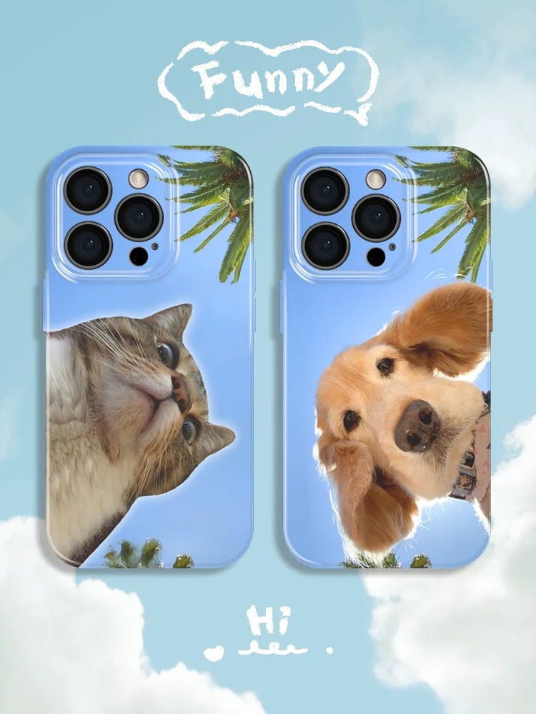 Casezly Funny Coconut Cat Film Case for iPhone 14, 13 Pro Max