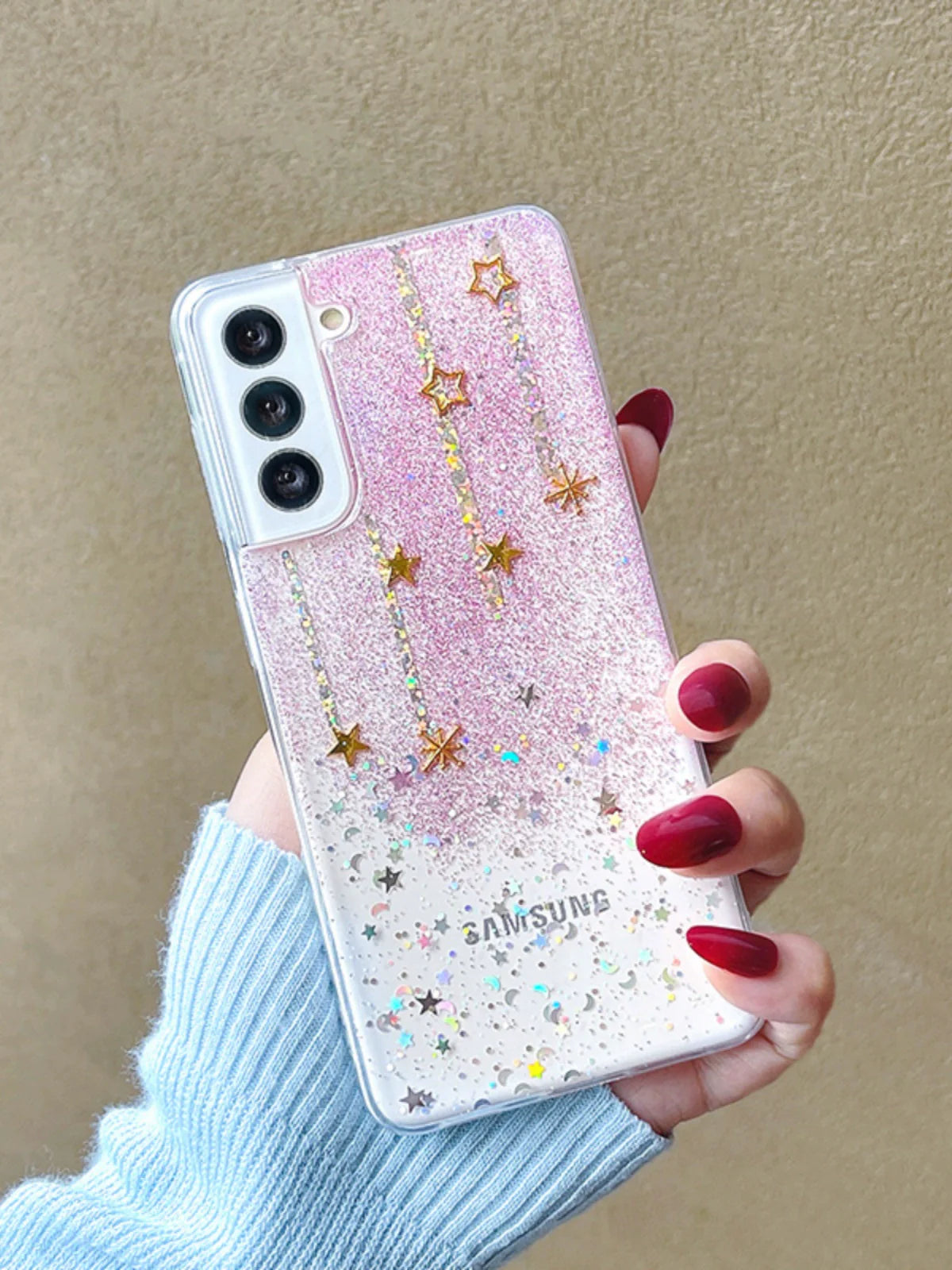 Casezly Dreamy Glitter Star Samsung S23 Ultra Case – Anti-Drop