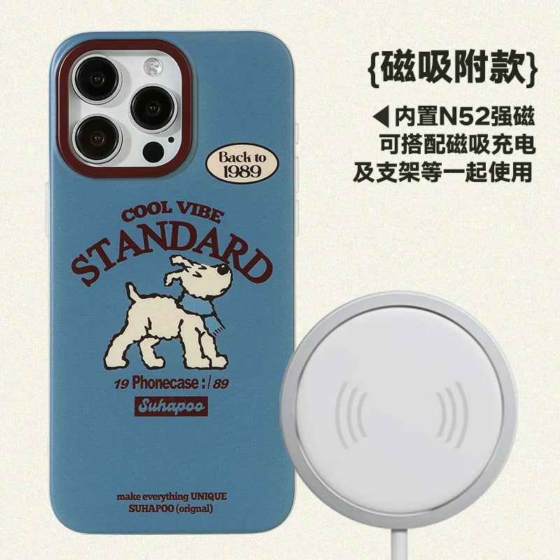 Casezly Vintage Ding Ding Dog Magnetic Case - iPhone 15 Pro Max, 14 Pro