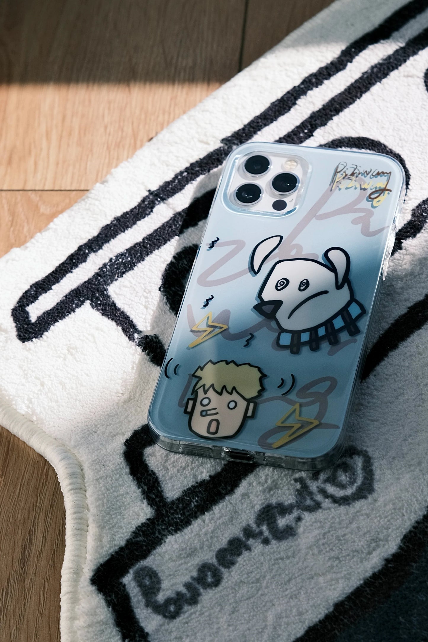 Casezly Original Blue Graffiti Dog iPhone 15 Plus Case