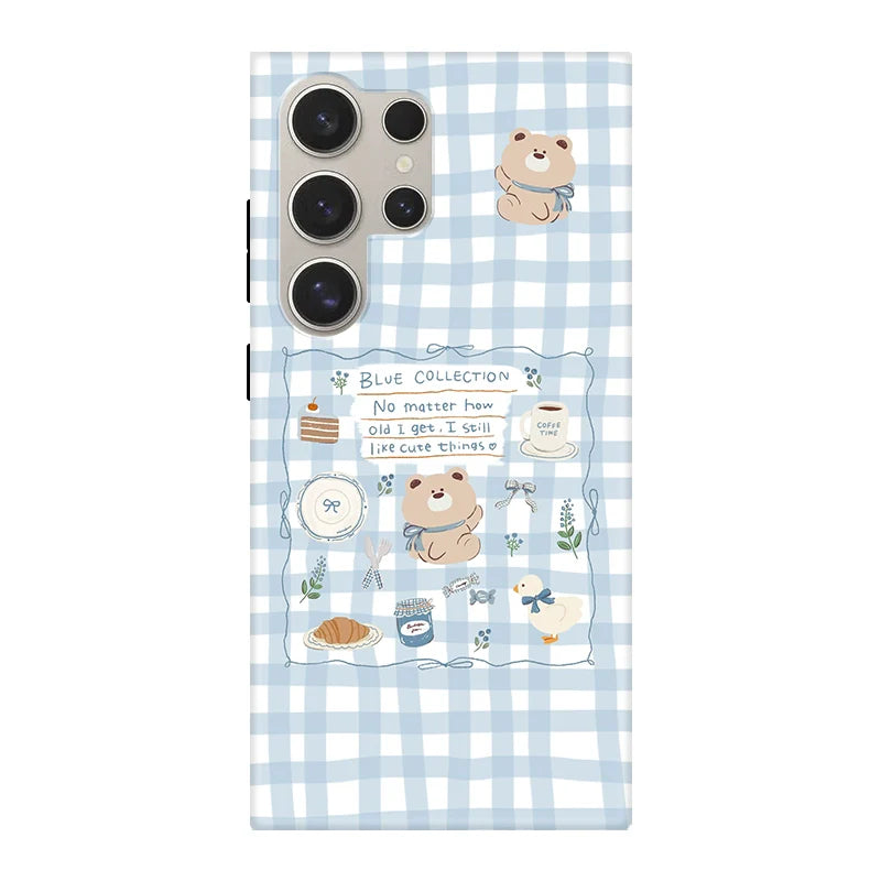 Casezly Plaid Bear Galaxy S24 Ultra Case Full Cover Samsung S23+ Note20