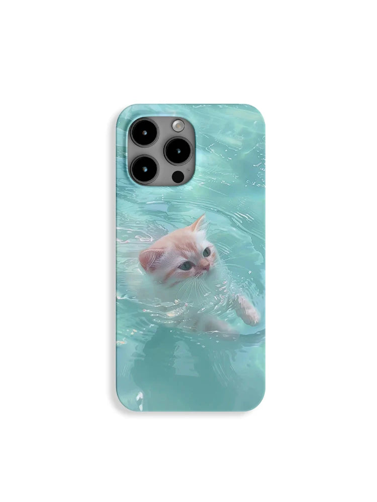 Casezly Cute Cat Phone Case for iPhone 15 Pro Max iPhone 14 Simple 13 Film 12 Full 11