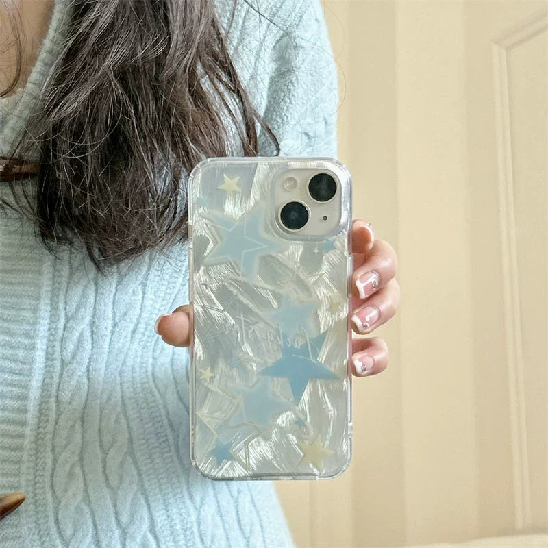 Casezly Blue Star Pearl Bracelet Case for Samsung S24/S23