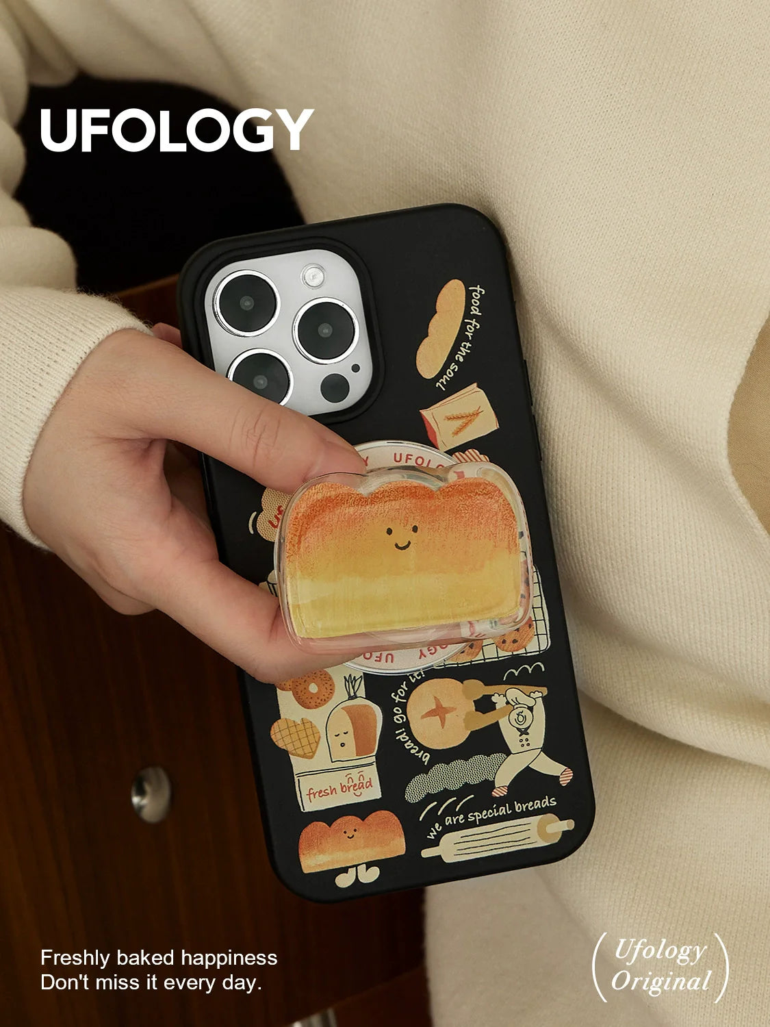 Casezly Magnetic Degradable Case iPhone 15 Pro 14 Pro Max 13 Cute Bread