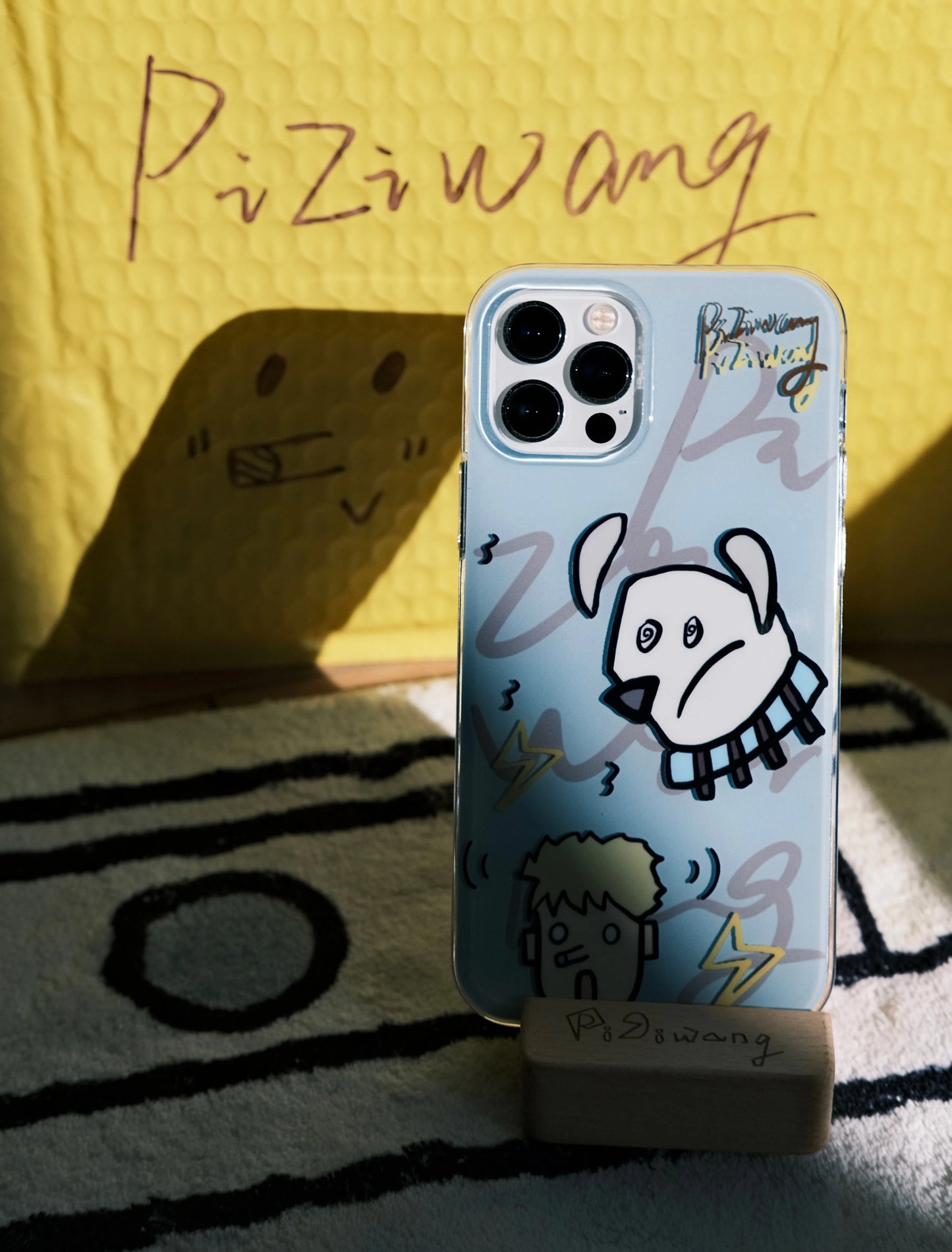 Casezly Original Blue Graffiti Dog iPhone 15 Plus Case