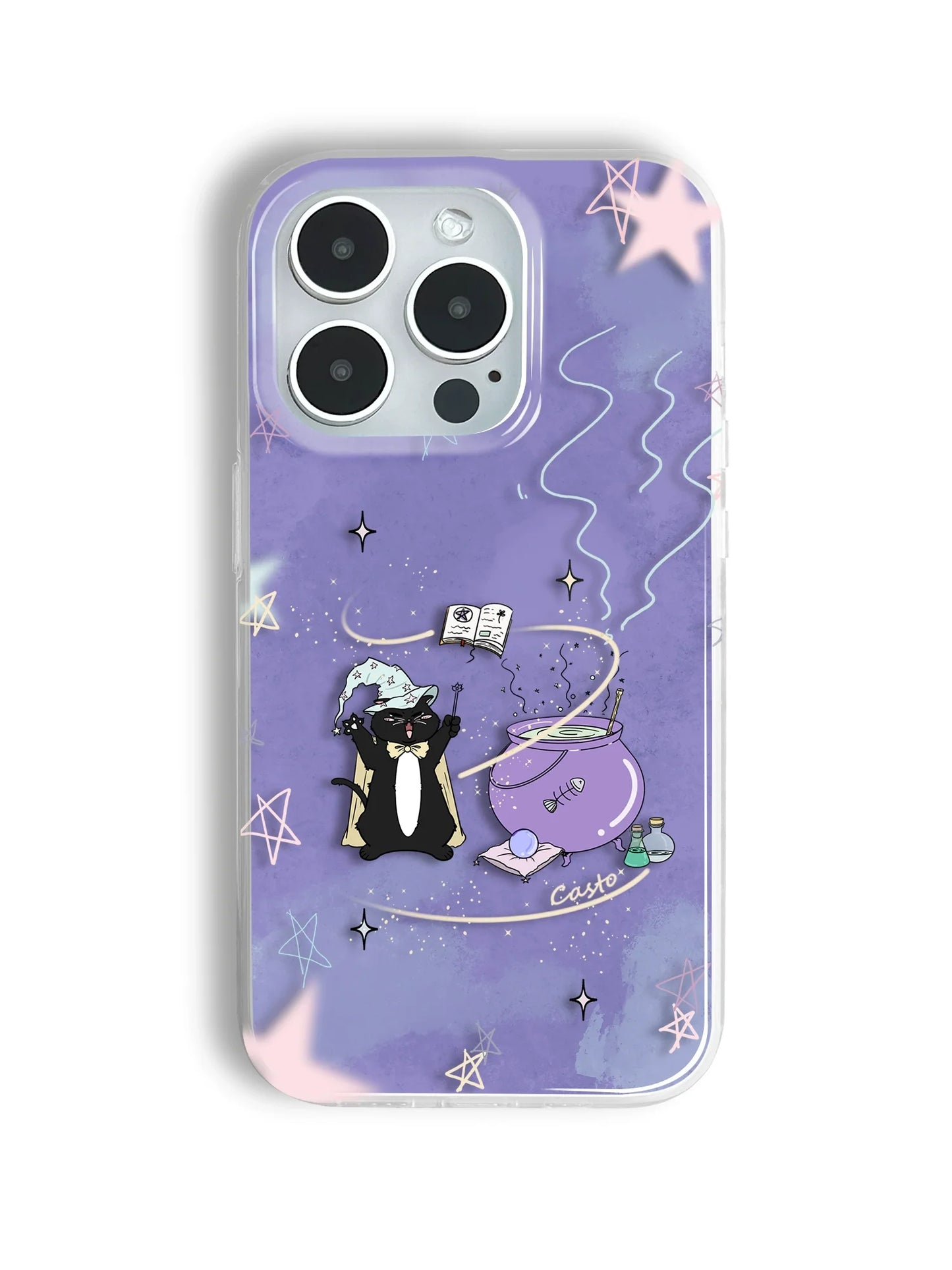 Casezly Purple Magic Cat iPhone 15 Pro Max Case IMD Full Coverage