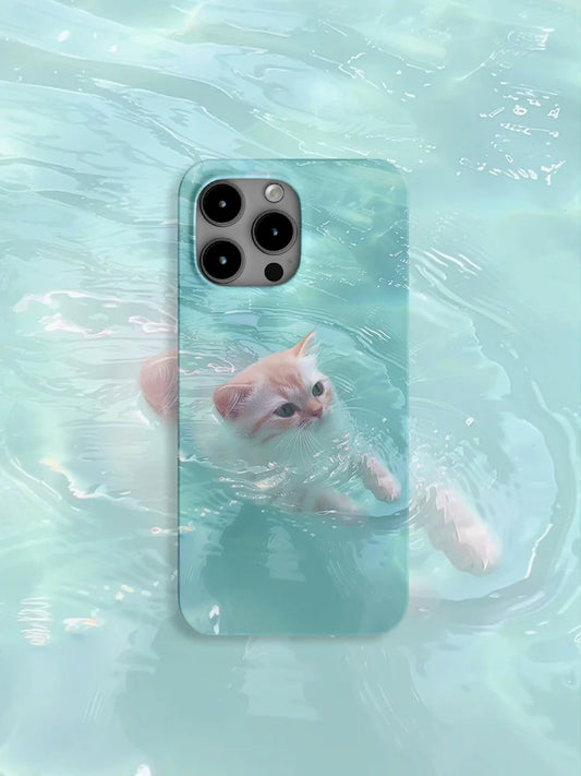 Casezly Cute Cat Phone Case for iPhone 15 Pro Max iPhone 14 Simple 13 Film 12 Full 11