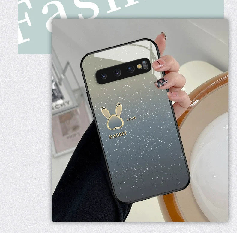 Casezly Starry Bunny Glass Case for Samsung S10, S10+, S9, S9+