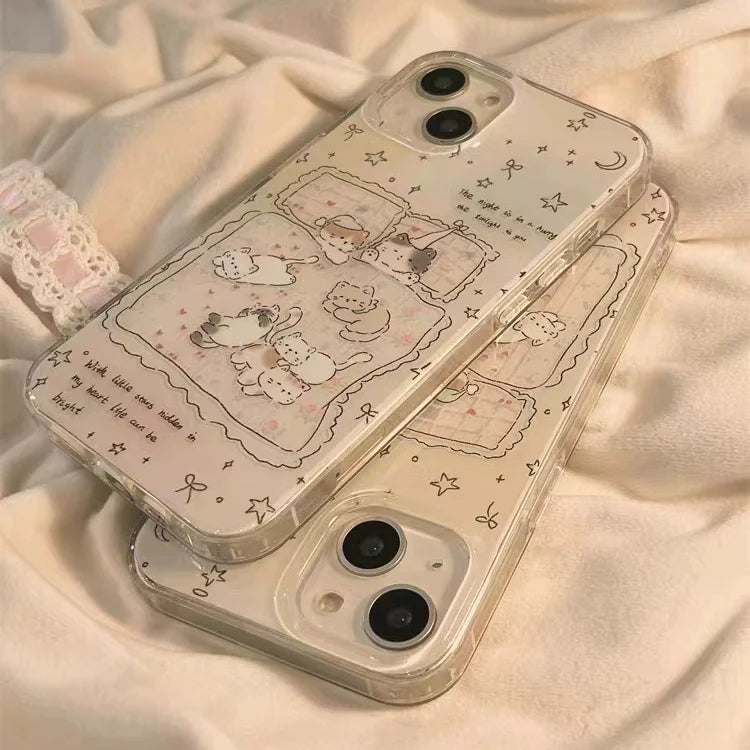 Casezly Cute Sleeping Cat Case for iPhone 15/14,Samsung S24 Ultra