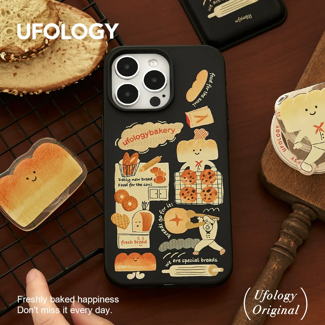 Casezly Magnetic Degradable Case iPhone 15 Pro 14 Pro Max 13 Cute Bread