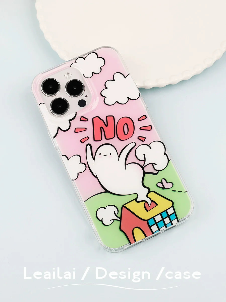 Casezly Cute Cartoon Dual-Layer Graffiti iPhone Case iPhone 15 Pro Max/14 Plus/13