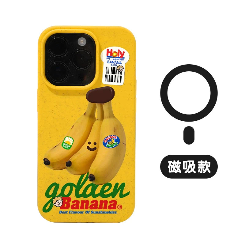 Casezly Japanese Cat Rice Soft Shell Banana iPhone 15/14 Pro Max Case