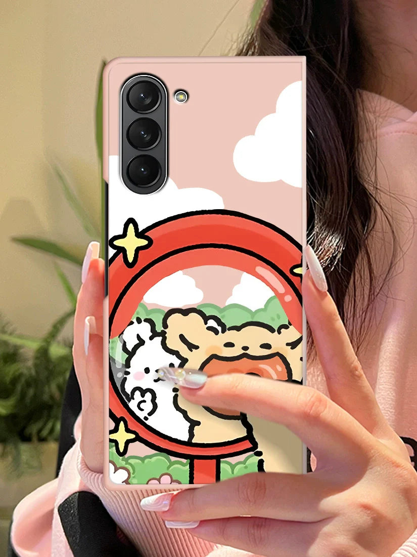 Casezly Cartoon Funhouse Dog Case for Samsung Z Fold 6/5/4/3/2