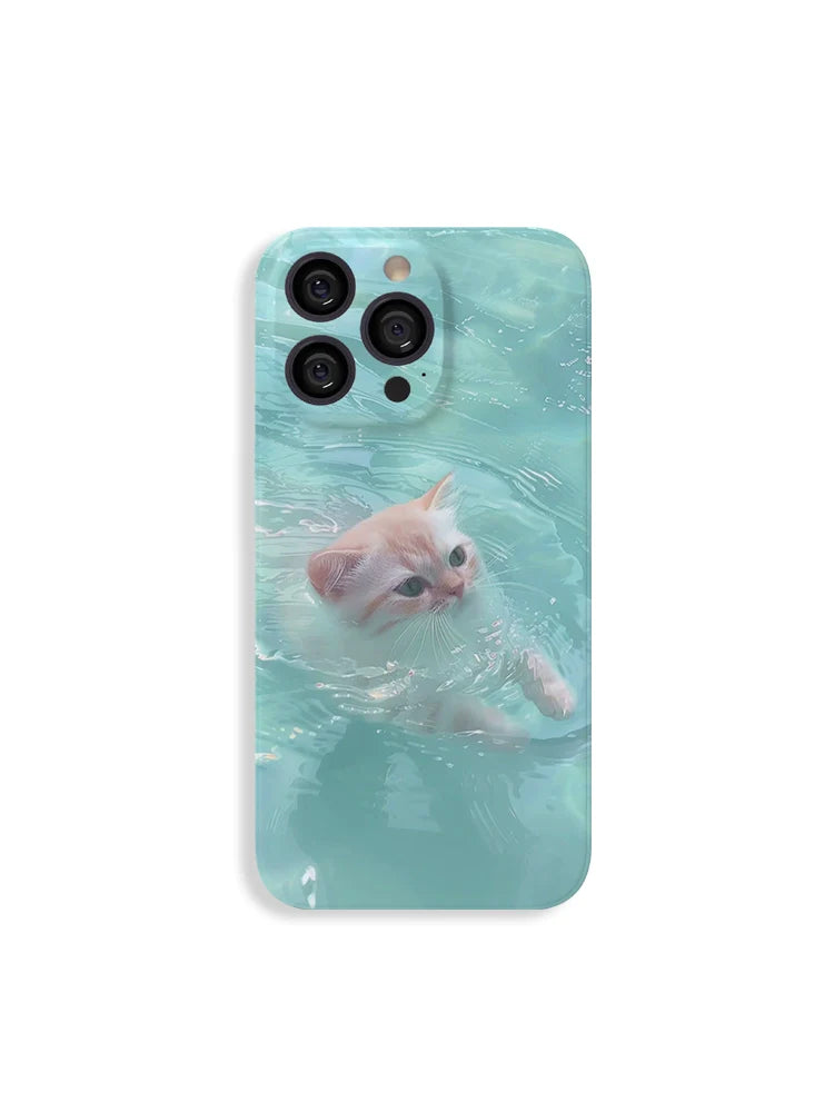 Casezly Cute Cat Phone Case for iPhone 15 Pro Max iPhone 14 Simple 13 Film 12 Full 11