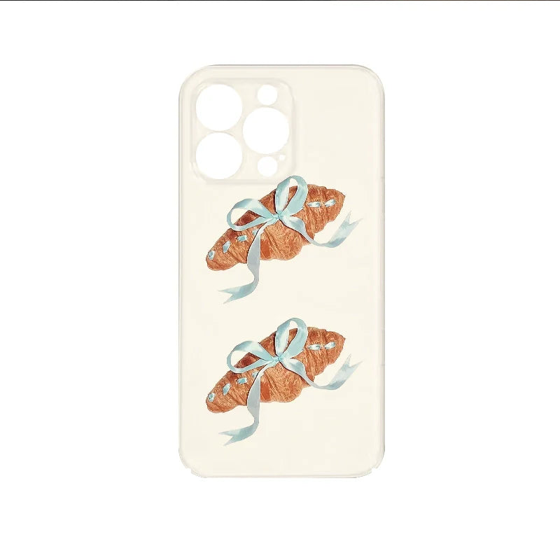 Casezly Butterfly Ribbon Croissant iPhone 15 Pro Max Case Bread iPhone 13