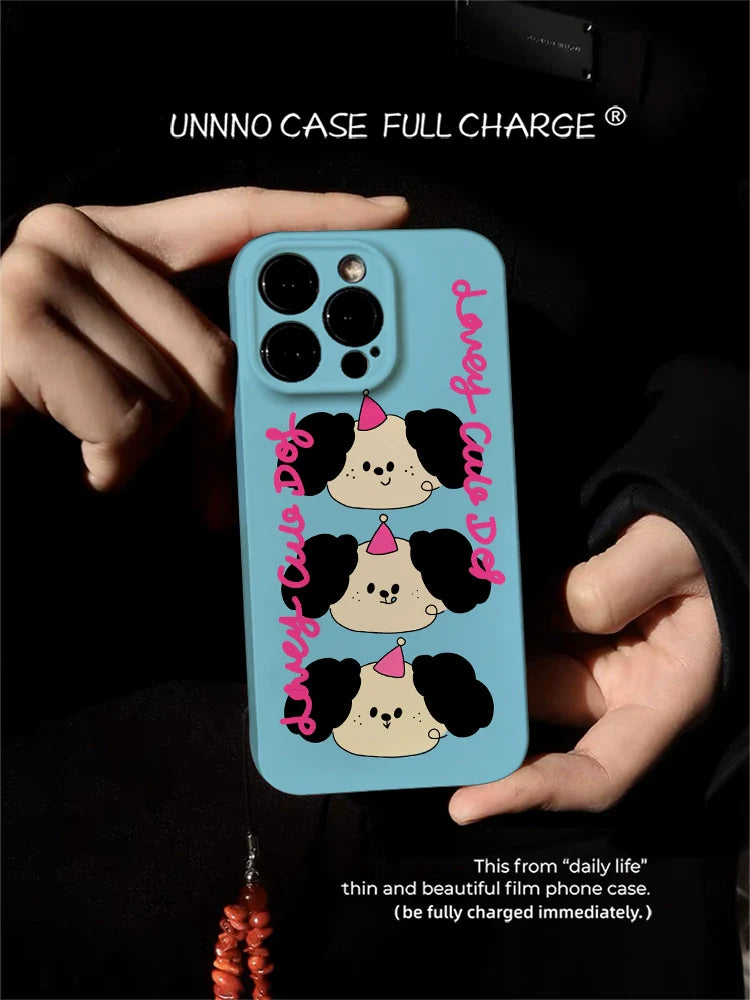 Casezly Cute Dog Design Silicone iPhone 14 Pro Max Case, Shockproof