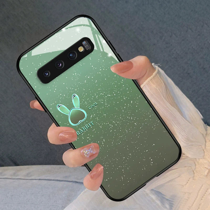 Casezly Starry Bunny Glass Case for Samsung S10, S10+, S9, S9+