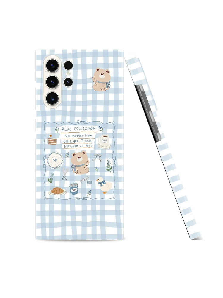 Casezly Plaid Bear Galaxy S24 Ultra Case Full Cover Samsung S23+ Note20