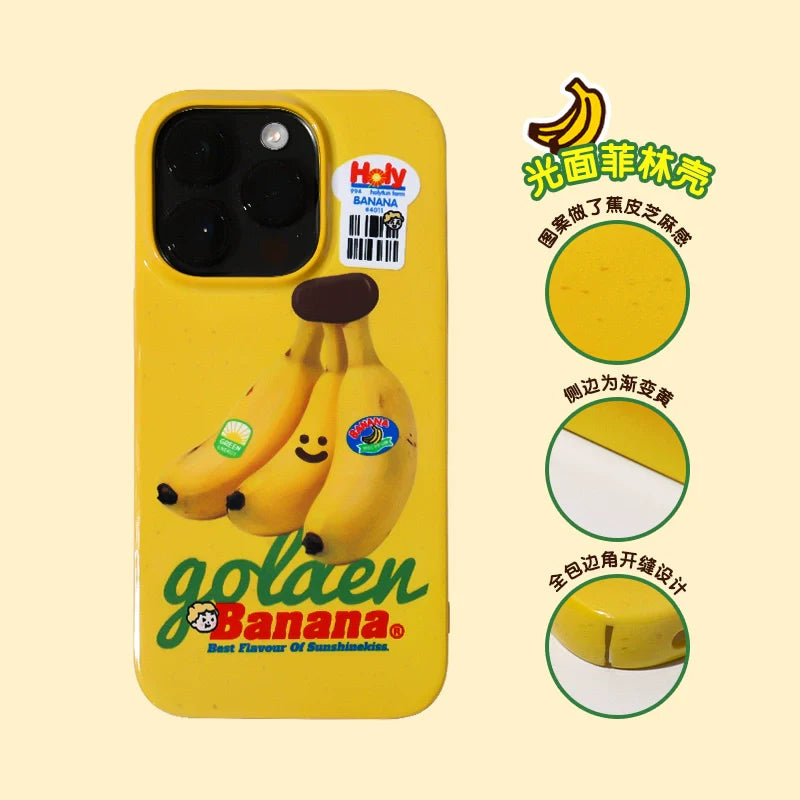 Casezly Japanese Cat Rice Soft Shell Banana iPhone 15/14 Pro Max Case