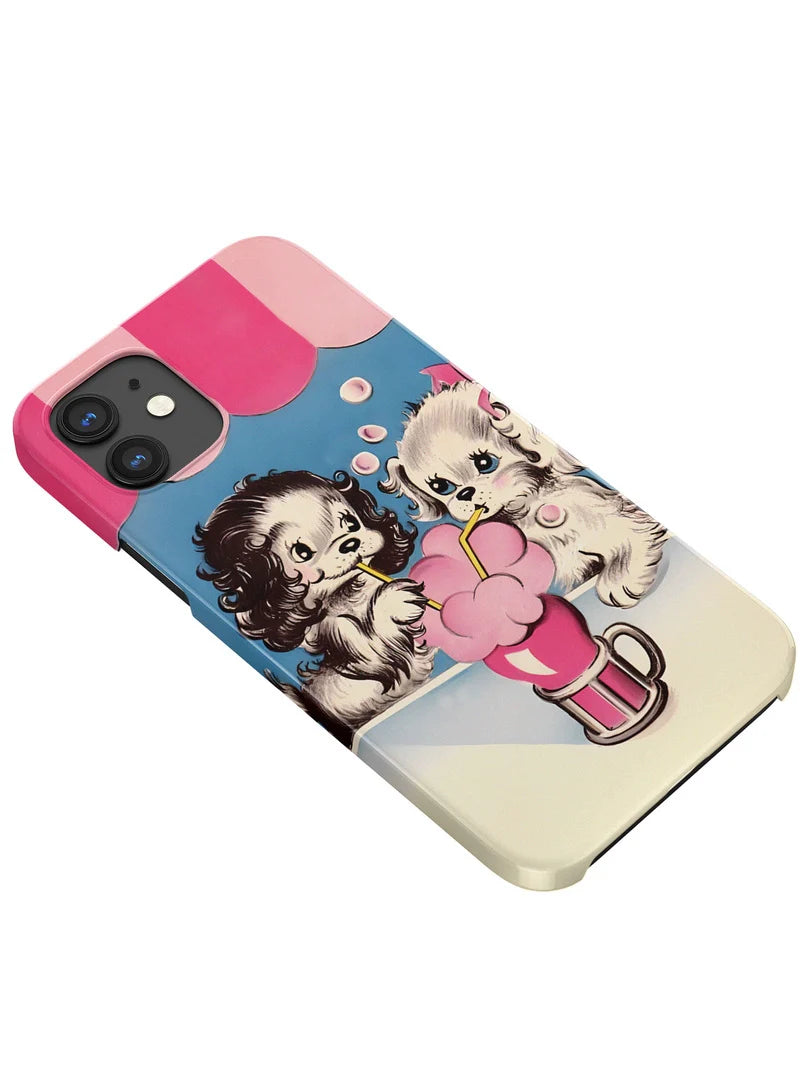 Casezly Vintage Cute Retro Dog IMD Soft Case iPhone 15/14 Pro Max/13/12/11/XS/XR