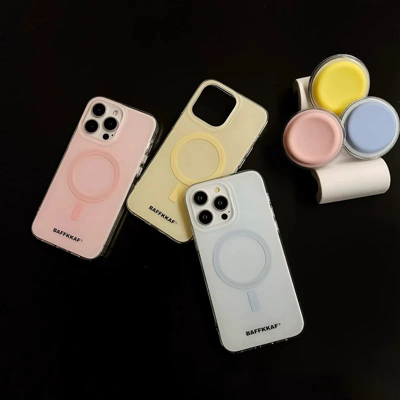 Casezly Ins Macaron Color Magnetic iPhone 15 Pro Max Case with Stand