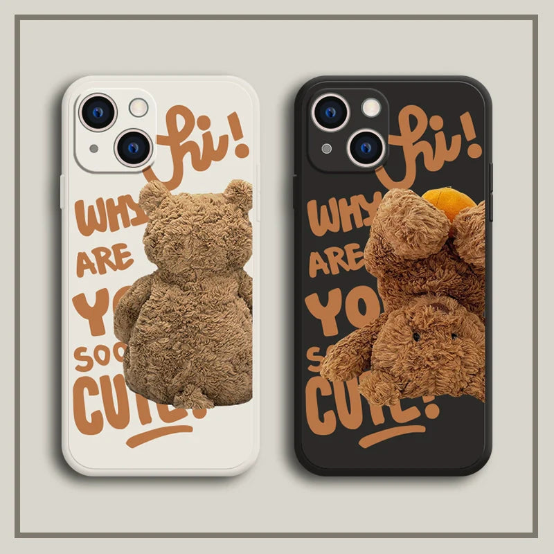 Casezly Funny Barcelona Bear iPhone 14 Pro Max Case iPhone 13 Couple