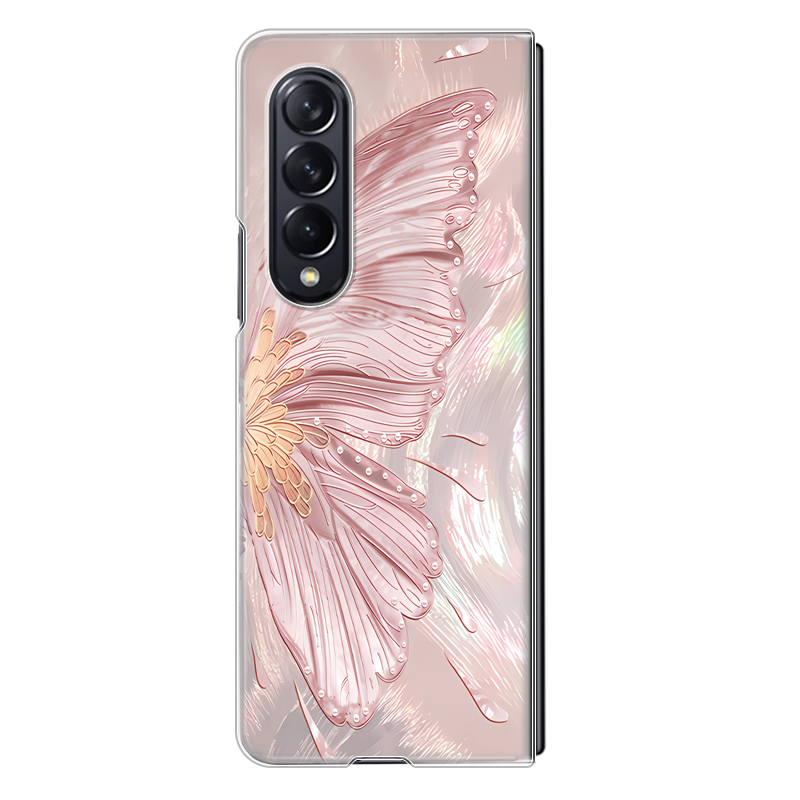 Casezly Gold Butterfly Case for Samsung Z Fold 5 – Transparent