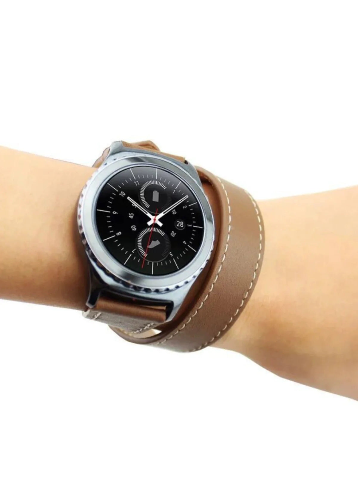 Casezly Genuine Leather Double Loop Strap for Samsung Galaxy Watch 6/5