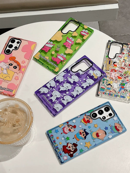 Casezly Glitter Crayon Shin-Chan Case for Samsung S23 Ultra