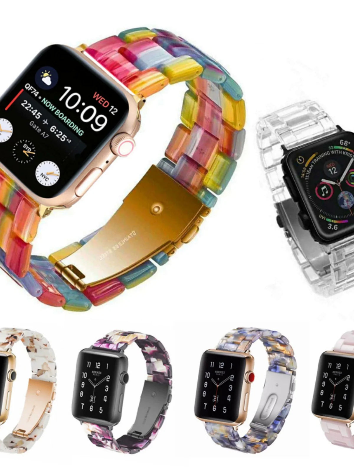 Casezly Apple Watch Resin Band for iWatch 41-49mm, Samsung