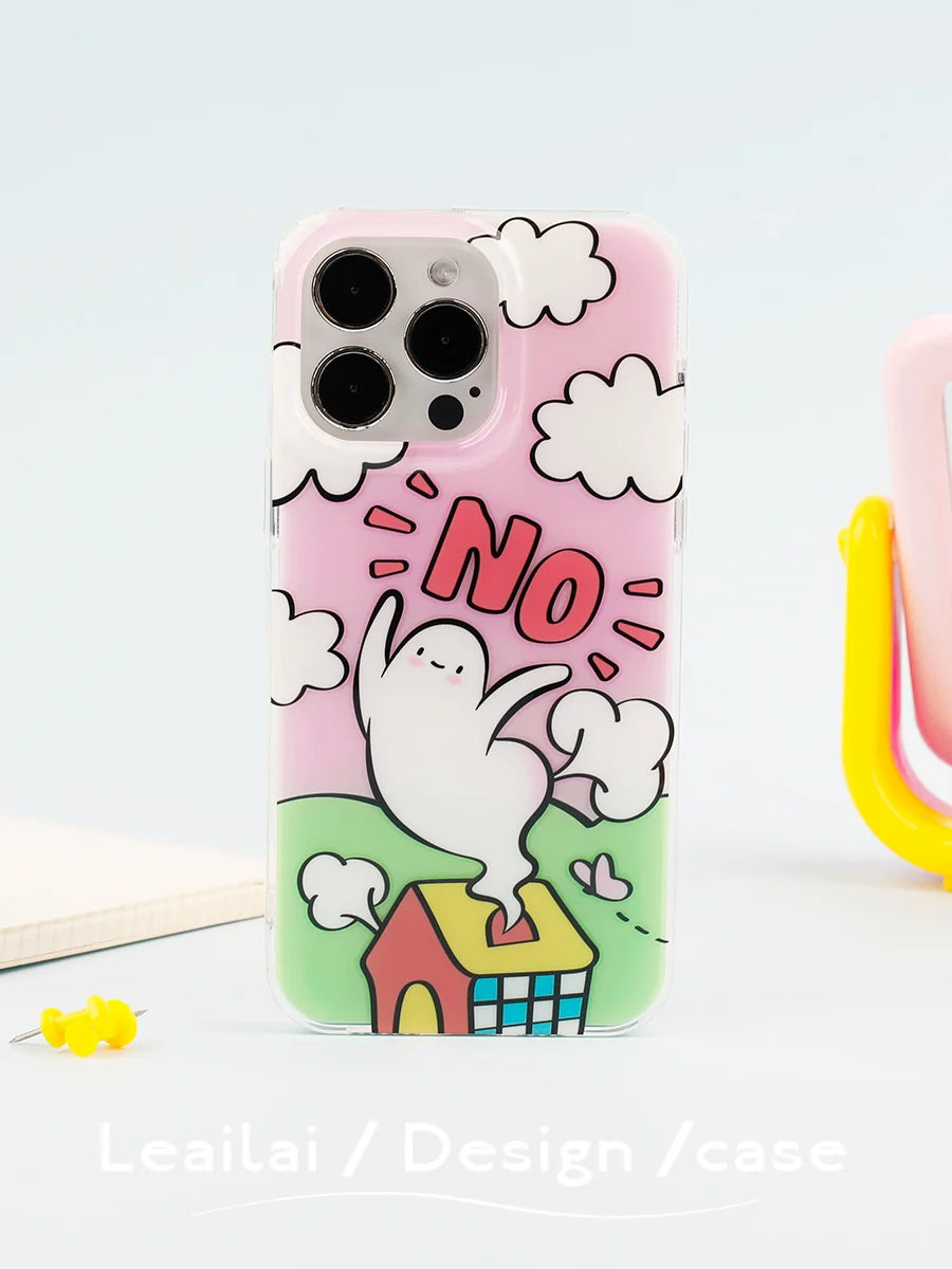 Casezly Cute Cartoon Dual-Layer Graffiti iPhone Case iPhone 15 Pro Max/14 Plus/13