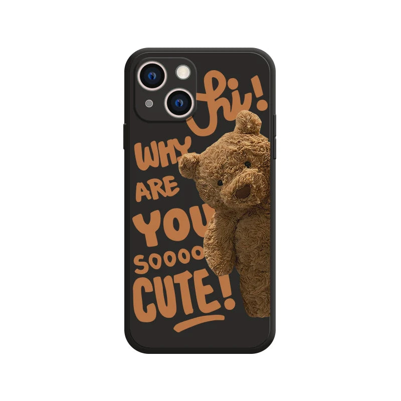 Casezly Funny Barcelona Bear iPhone 14 Pro Max Case iPhone 13 Couple