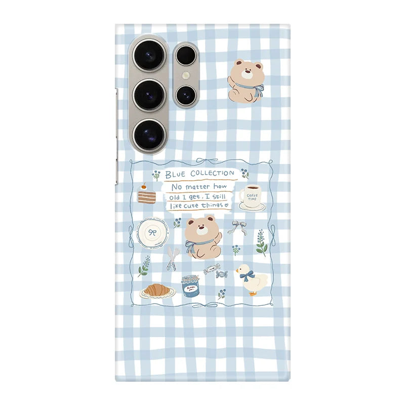 Casezly Plaid Bear Galaxy S24 Ultra Case Full Cover Samsung S23+ Note20