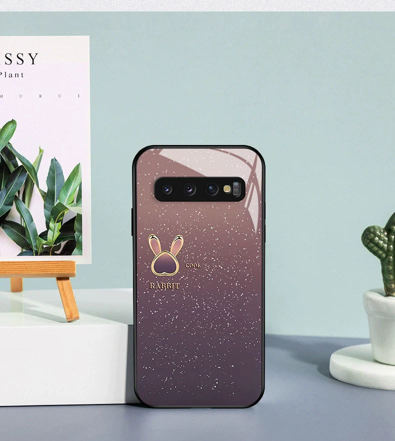 Casezly Starry Bunny Glass Case for Samsung S10, S10+, S9, S9+