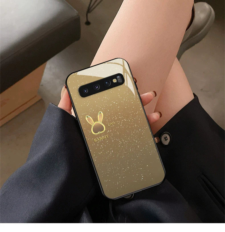 Casezly Starry Bunny Glass Case for Samsung S10, S10+, S9, S9+