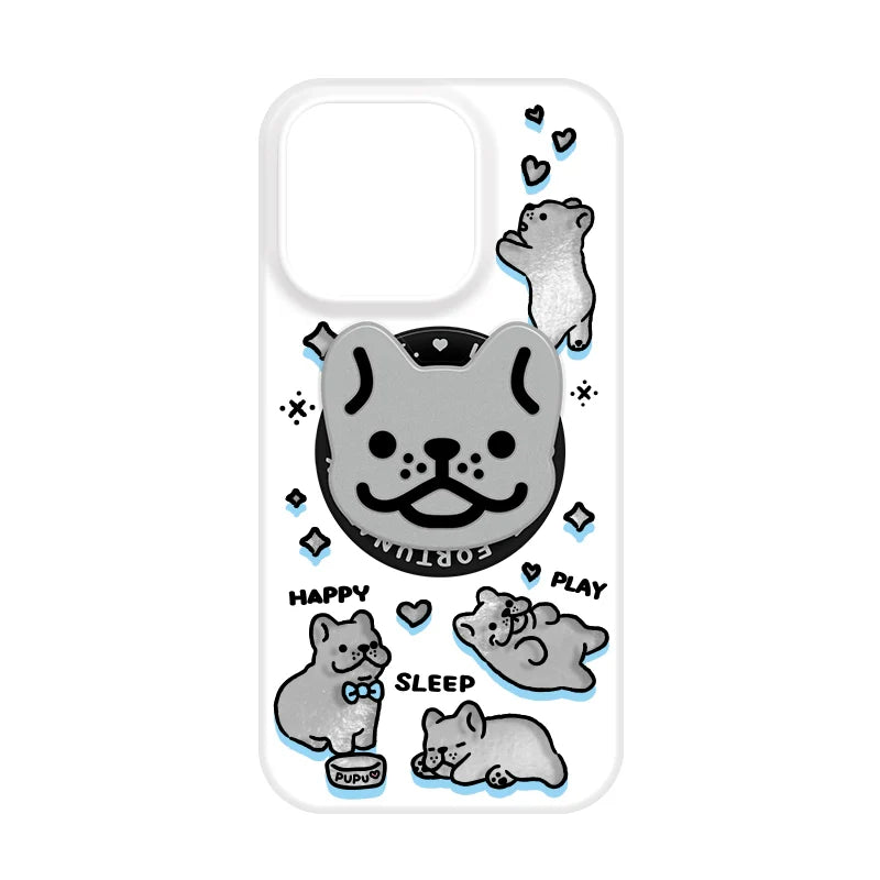 Casezly Magnetic Cat & French Bulldog iPhone Case, Full Coverage